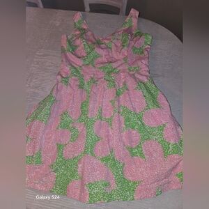 Womens Sz 14 Lilly Pulitzer Sundress Pink Green